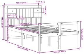 ΚΡΕΒΑΤΙ ΒΙΒΛΙΟΘΗΚΗ ΧΩΡΙΣ ΣΤΡΩΜΑ 120X200 ΕΚ ΜΑΣΙΦ ΞΥΛΟ ΠΕΥΚΟ 3322054