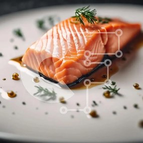 Σετ των 2 Intra Συλλεκτικό Ξύλινο Παζλ Plywood 4mm - Νόστιμο πιάτο σολομού με σάλτσα και άνηθο Σε Ξύλινο Κουτί - Διαστάσεις: 10x10 cm – 25 κομμάτια