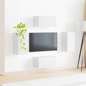 vidaXL Σετ επίπλου τηλεόρασης 4 pcs Λευκό Επεξεργασμένο ξύλο