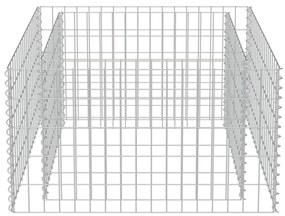 Συρματοκιβώτιο-Γλάστρα Υπερυψωμένη 90x90x50 εκ. Γαλβ. Χάλυβας - Ασήμι