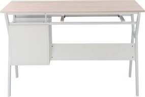 ΓΡΑΦΕΙΟ VITINO HM2130.01 ΜΕΛΑΜΙΝΗ-ΜΕΤΑΛΛΟ ΣΕ SONAMA-ΛΕΥΚΟ 120X60X76εκ.