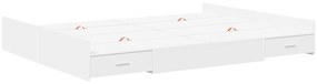 vidaXL Κρεβάτι με αποθηκευτικό χώρο Λευκό 140 x 190 cm Ματ ιμάντας