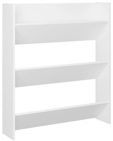 vidaXL Παπουτσοθήκες Τοίχου 2 τεμ. Λευκές 80x18x90 εκ. από Μοριοσανίδα