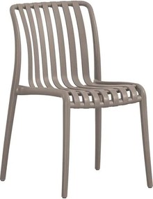 MODA-H Καρέκλα Στοιβαζόμενη, PP - UV Protection, Απόχρωση Mocha   1τμχ