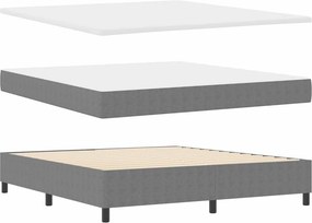 vidaXL LED Κρεβάτι με βάθρο Ανοιχτό Γκρι και Λευκό 180 x 200 cm