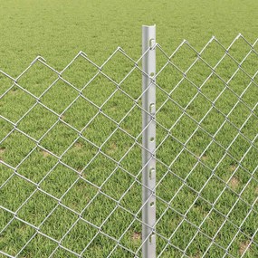 vidaXL Φράχτης αλυσίδας με στήλη 10 x 0,8 μ Γαλβανισμένος Χάλυβας