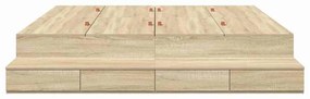 vidaXL Κρεβάτι με αποθηκευτικό χώρο Δρύς Sonoma 236.5 x 180 x 31.5 εκ