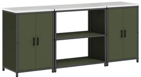vidaXL Σετ Αποθήκευσης Κουζίνας 3 pcs Ελιά Πράσινη 210 x 50 x 92 εκ