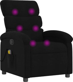 vidaXL Πολυθρόνα Μασάζ Ανακλινόμενη Μαύρη Υφασμάτινη