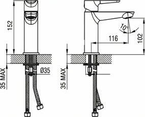 Tema Roma 61030-1 – Μπαταρία Νιπτήρα Χρωμέ
