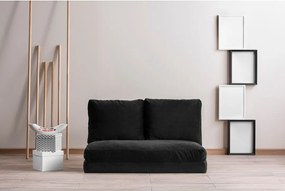 Διθέσιος Καναπές Κρεβάτι Μαύρο DIVIR 68x120x62