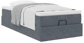 vidaXL Οθωμανικό κρεβάτι με στρώμα σκούρο γκρι 80x200cm Velvet