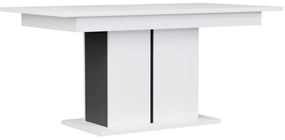 Τραπέζι Orlando U109, Άσπρο, Μαύρο, 77x90x160cm, Επιμήκυνση, Πλαστικοποιημένη μοριοσανίδα | Epipla1.gr