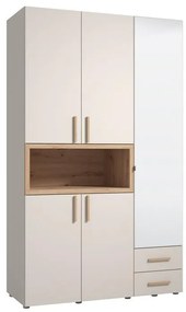 Ντουλάπα DONALD 3K2F1O Τρίφυλλη με Καθρέπτη Cashmere - Artisan Oak 135x57x227εκ. 135x57x227 εκ.