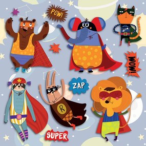 Super Heroes αυτοκόλλητα 3 επιπέδων M (14509)