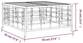 vidaXL Τραπέζι Κήπου Ανθρακί 70 x 70 x 34 εκ. από Συνθετικό Ρατάν