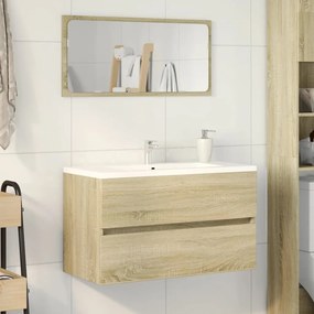Ντουλάπι Μπάνιου με Καθρέφτη Sonoma δρυς 80x38,5x45 εκ. - Καφέ