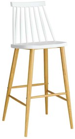 Σκαμπώ Bar Lavida Μεταλ.Φυσικό/PP Λευκό Συσκ.2τμχ 43x49x76/107cm