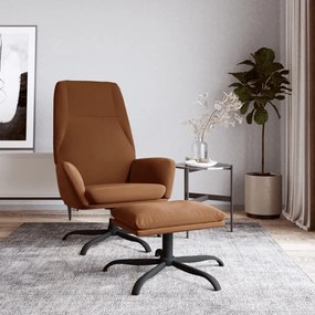 vidaXL Πολυθρόνα Relax Καφέ από Ύφασμα Μικροϊνών με Σκαμπό