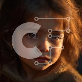 Intra Συλλεκτικό Ξύλινο Παζλ Plywood 4mm - Σοβαρό νεαρό κορίτσι που στέκεται σε καφέ φόντο Σε Ξύλινο Κουτί - Διαστάσεις Puzzle: 10x10 cm – 25 κομμάτια