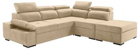 Γωνιακός καναπές κρεβάτι Amelia με αποθηκευτικό χώρο, Κρεμ 280x253x85cm δεξιά γωνία - AME-TED-23