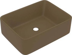 vidaXL Νιπτήρας Πολυτελής Κρεμ Ματ 41 x 30 x 12 εκ. Κεραμικός
