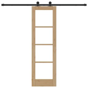 vidaXL Συρόμενη Πόρτα ORKDAL Καφέ 61 x 198.5 εκ. Ξύλο και μέταλλο