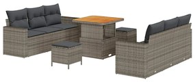 vidaXL Σετ Καναπέ Κήπου 9 pcs Γκρι συνθετικό ρατάν