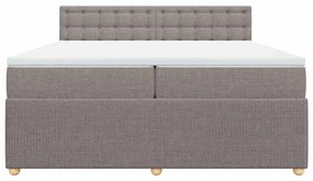 vidaXL Κρεβάτι Boxspring με Στρώμα Taupe 200x200 εκ. Υφασμάτινο
