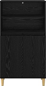 vidaXL Highboard Μαύρη Δρυς 60 x 36 x 110 εκ. Επεξεργασμένο Ξύλο
