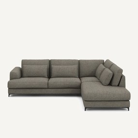 Γωνιακός καναπές-κρεβάτι δεξιός, με ύφασμα τύπου τουίντ, Marsile