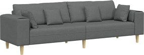 vidaXL Καναπές Σκούρο Γκρι 250 x 77 x 76 εκ. ύφασμα