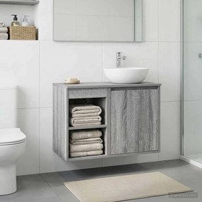 VidaXL Ντουλάπι Μπάνιου Γκρι Sonoma 30 x 41 x 50 εκ.