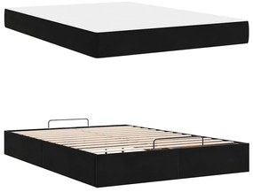 vidaXL Σκελετός Κρεβατιού με αποθήκευση Μαύρο 140 x 200 cm Βελούδο