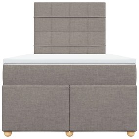 Κρεβάτι Boxspring με Στρώμα Taupe 120x200 εκ. Υφασμάτινο - Μπεζ-Γκρι