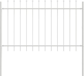 vidaXL Φράχτης Κήπου 2 pcs Λευκό 3,4 x 1,2 μ Ατσάλι με Πούδρα