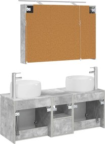 vidaXL Σετ Ντουλαπιών Μπάνιου 4 pcs Γκρι Σκυροδέματος