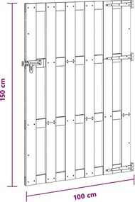 vidaXL Πόρτα Φράχτη Γκρι 100 x 150 εκ. από WPC