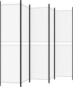 vidaXL Διαχωριστικό Δωματίου με 5 Πάνελ Λευκό 250x200 εκ. από Ύφασμα