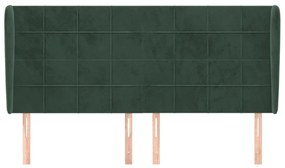 Κεφαλάρι με Πτερύγια Πράσινο 163x23x118/128 εκ. Βελούδινο - Πράσινο