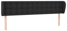 Κεφαλάρι με Πτερύγια Μαύρο 183x23x78/88 εκ. Συνθετικό Δέρμα 3117246