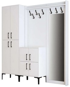 Έπιπλο Εισόδου Berlin 845HCT4229 180x35x200cm White Particle Board, Metal