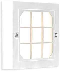 Απλίκα Φωτιστικό Τοίχου LED 6W 3CCT IP65 Πλέγμα 13,5x13,5cm Senario Pro Eurolamp-145-52120-Λευκό 145-52120