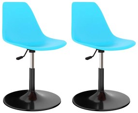 Καρέκλες Τραπεζαρίας Περιστρεφόμενες 2 τεμ. Μπλε PP - Μπλε