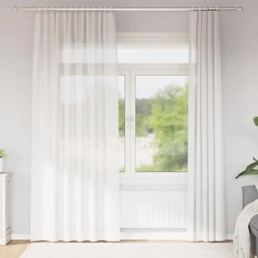 vidaXL Κουρτίνες Voile με τσέπες ράβδου 2 τεμάχια Λευκό