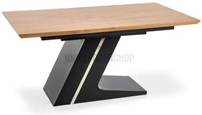 Gusto Ανοιγομένη Τραπεζαρία Μπεζ / Μαύρο 160-220x90x75