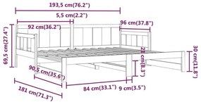 Καναπές Κρεβάτι Συρόμενος Λευκός 2x(90x190) εκ. από Μασίφ Πεύκο - Λευκό