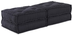 vidaXL Modular Pouffes 2 Τεμάχια Ανθρακί Υφάσματα