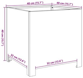 Ζαρντινιέρα Μαύρη 40 x 40 x 40 εκ. από Ατσάλι - Μαύρο