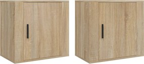 vidaXL Κομοδίνα Επιτοίχια 2 τεμ. Sonoma Δρυς 50x30x47 εκ.
